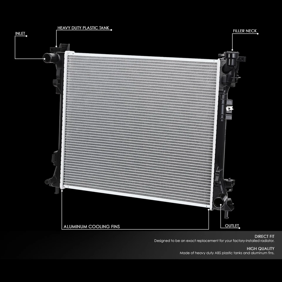 Radiador núcleo de aluminio 13064 para Dodge Grand Caravan Town & Country AT 2008-2016 Foto 2 de 4