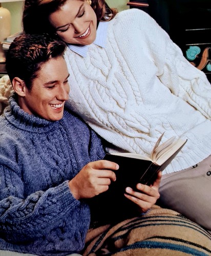 1980s Aran Celtic Knot 12 Ply Lady Man Knitting Pattern Cleckheaton 760 - Picture 5 of 5