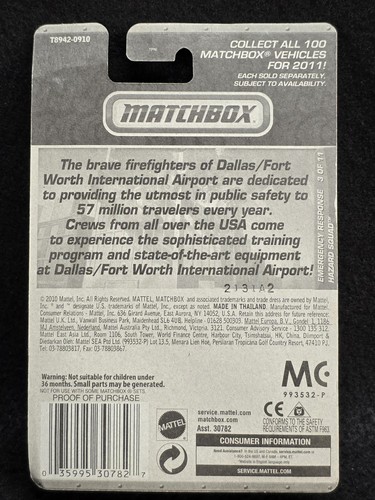 Matchbox Emergency Response Dallas Fort Worth Airport Hazard Squad - ARFF Fire - Picture 2 of 2