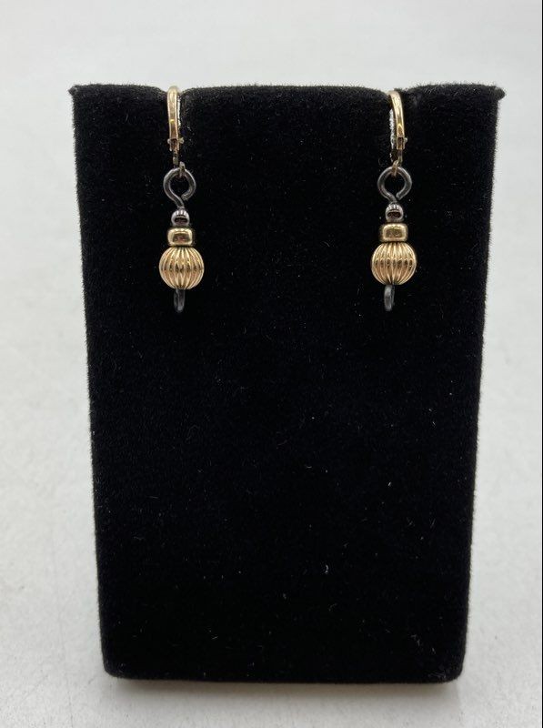 10k Yellow Gold Beaded Dangle Earrings 1.51 Grams