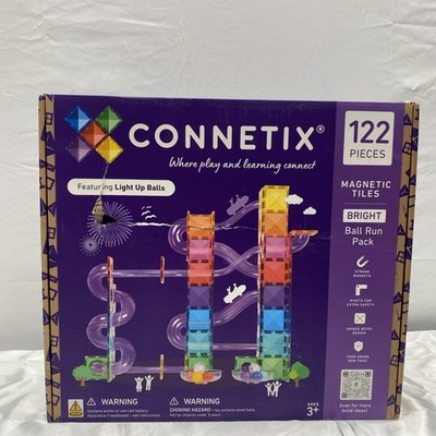 CONNETIX Magnetic Tiles Bright Ball Run Pack 122pc