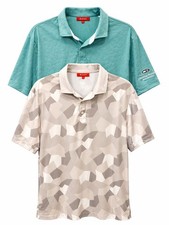 Redvanly Lot Of 2 Men's Patterned Performance Golf Polo Shirts Sz L Embroidered