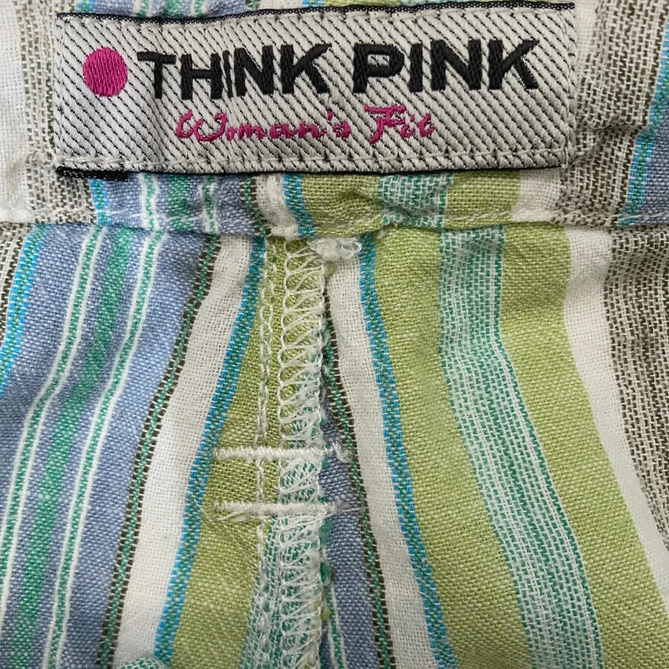 Think Pink, Hose, Größe: 44, Grün/Mehrfarbig, Baumwolle/Leinen, Streifen #0GH - Bild 3 von 4