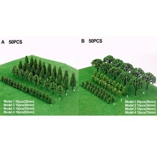 50 Pieces Miniature Tree Model Train Railway War Game Landscape Landscape Scale