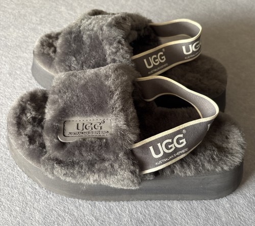 AUSTRALIAN SHEPHERD® UGG Slides Women Wool Fluffy Platform Sandals Poppin 38