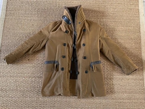 Vintage WWII Era Barnstormer Coat Alpaca Lined Military? 40" Chest image 2