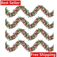 4 Strings Total 26.4 ft Christmas Tree and Snowflake Tinsel Garlands   Each 6...
