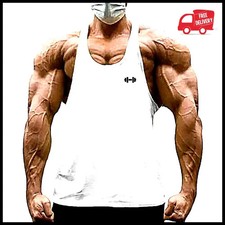 Gym Bodybuilding Stringer Y-back Tank Tops Mens Fitness Sleeveless Cotton