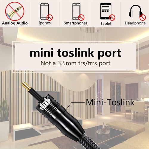EMK Optisches Toslink Kabel auf Mini Toslink Kabel 3.5 (Nicht AUX) Optische Audiokabel - Bild 12 von 24