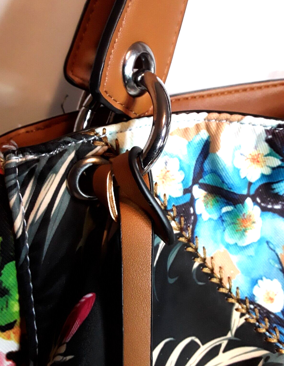 Large Colorful Patchwork Soft Sided Tote Bag ALPI… - image 7