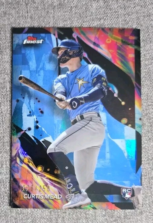 Curtis Mead 2024 Topps Finest RC #188 Uncommon - Sky Blue Refractor 55/250