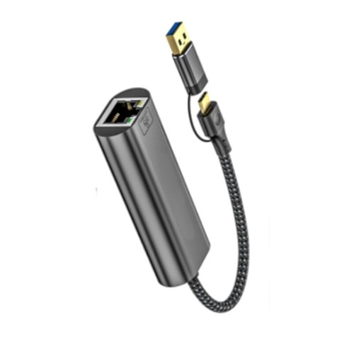 USB + Typ C auf Ethernet Adapter USB C auf RJ45 2,5Gbps Gigabit Ethernet Netzwerk