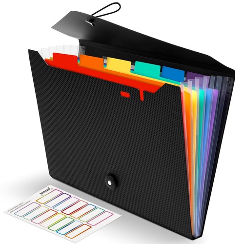 Expanding File Folder, 7 Pockets Accordion File Organizer, A4 Letter for