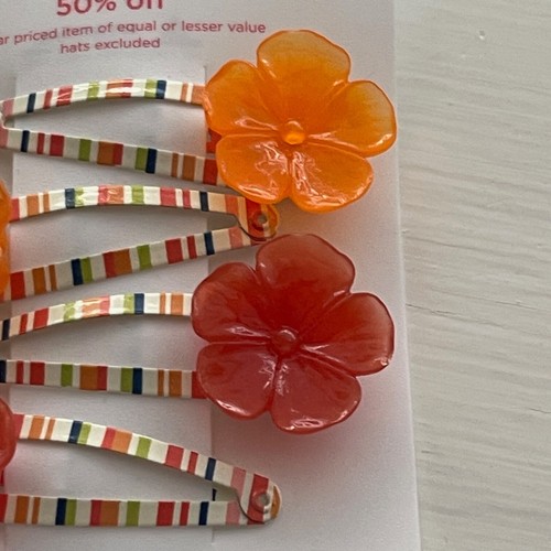 Gymboree Girls Hibiscus Flower Hair Clips New - Picture 2 of 4
