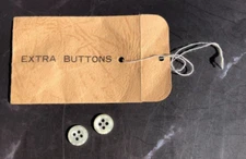 1990s -Extra Buttons Envelope with 2 Buttons from VIntage Clothing B48