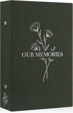  lbum de fotos 4x6, 300 bolsillos, tapa dura, verde, para fotos horizontales