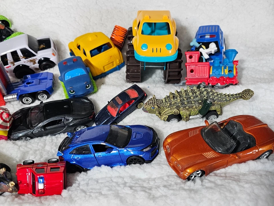 (Lot of 17) Boys Toys Cars Optimus Prime Penguin Dinosaurs Goofy Train etc. - Image 2 of 4