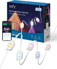 eufy Permanent Outdoor Light E22 50ft 30 Triple-LED Smart Lighting String|Refurb