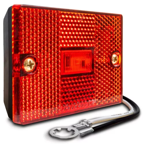 DOT Stud-Mount Red LED Side Marker Light for Utility Boat Trailers Over 80
