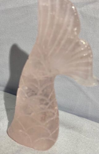 Hand Etched Rose Quartz Mermaid Tail Crystal,52G, 3" Tall.......! - Picture 2 of 2