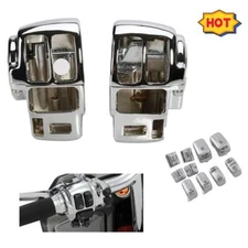 For Harley Touring Davidson96-13 Handlebar Switch Housing & 10PCS Buttons Chrome