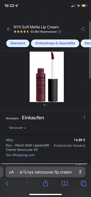 NYX Weich Matt Lippenstift Creme Vancouver 29