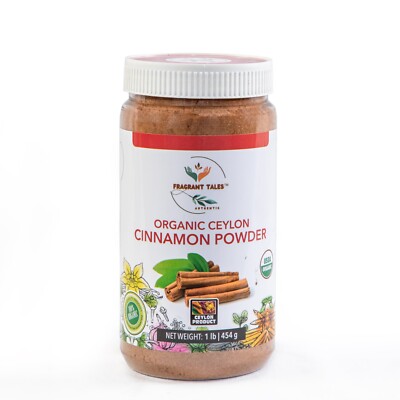 Premium Organic Ceylon Cinnamon Powder, 1 LB (454 grams)