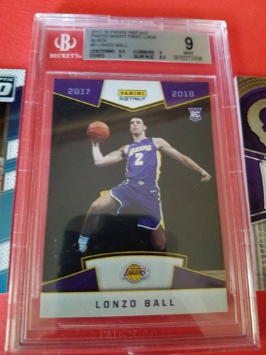 CARTA MAGLIA LONZO BALL Autografo ROOKIE + RC BGS istantanea nuova di zecca 9 + valutazione ottica rc - Foto 4 di 10