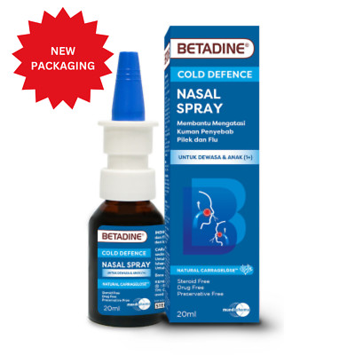 2X BETADINE Adult Cold Defense Nasal Spray Helps Stop Colds Flu (20ml) DDP Price