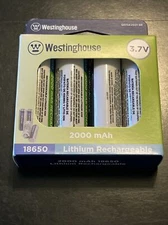 NEW (4) WESTINGHOUSE 3.7V RECHARGEABLE BATTERIES 2000 MAH LITHIUM ION
