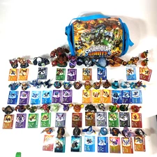 Skylanders Spyros Adventure and Giants Lot With Cards & Carrying Case 44 Figures