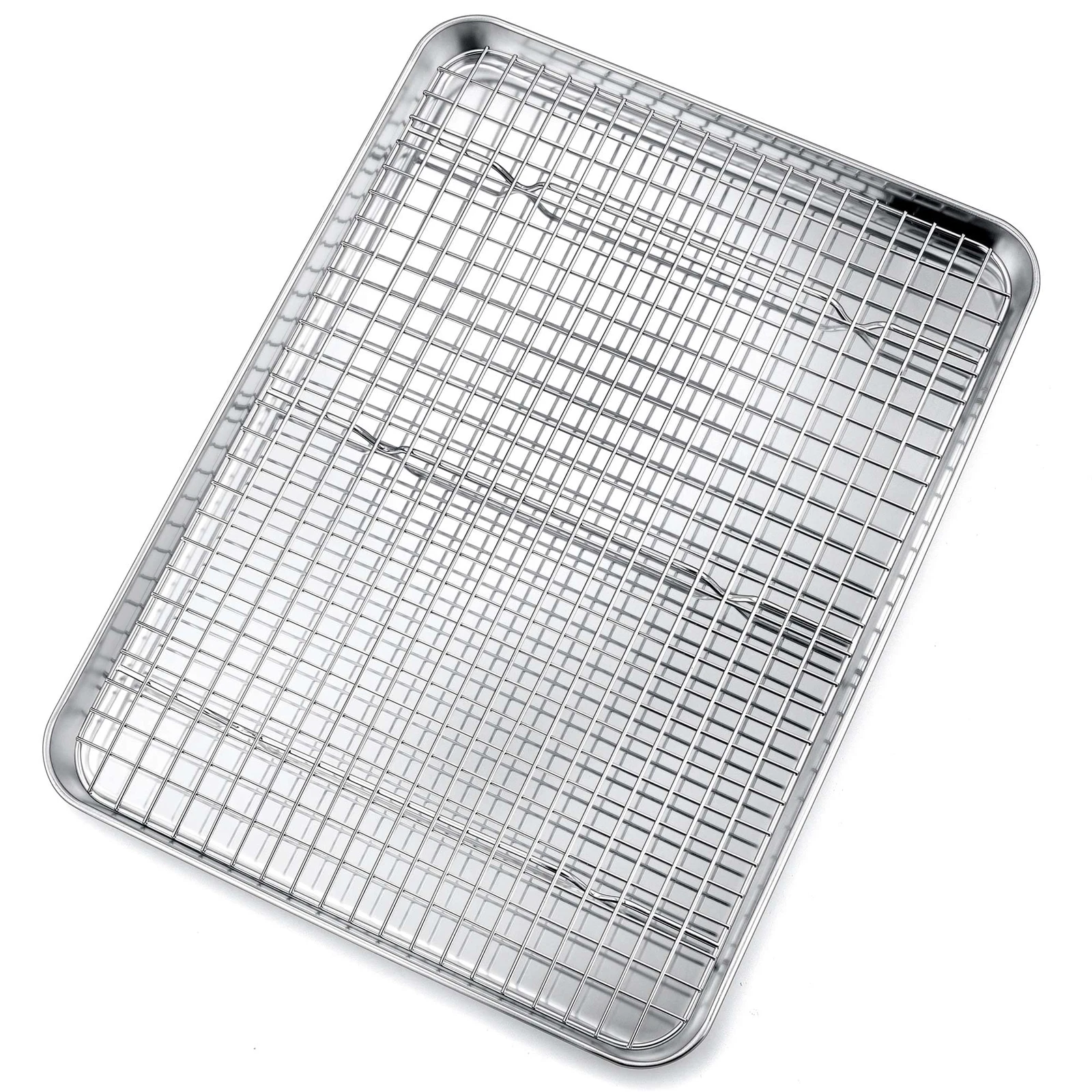 16 Inch Baking Sheet and Rack Set, P&P CHEF Stainless Steel Baking Cookie She...