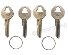 2 pairs Uncut Ignition & Door Key Blanks Set For Buick Chevy GM Vehicles w/ Logo