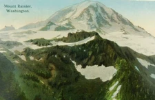 Mount Rainier Winter Mountain Scene Arial View Divided Back Vintage Postcard