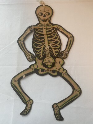 Vintage Halloween Beistle Skeleton GoGo Dancer Die Cut Glows in Dark 1950 - 1959