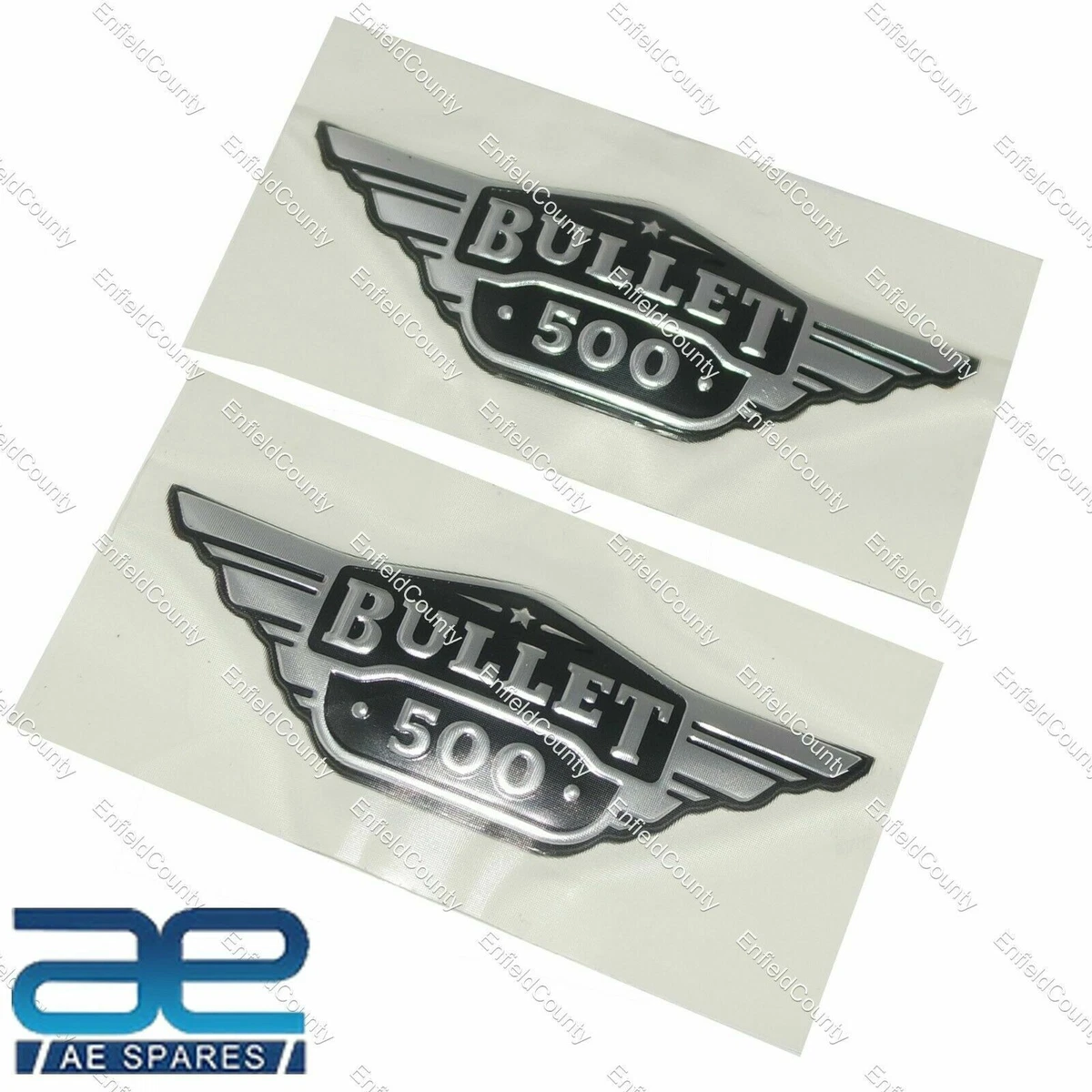 For Royal Enfield Bullet 500 Tool Box Decal Sticker Badge 130mmx45mm Pair S2u