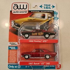 Auto World 1966 Pontiac GTO  1967 Buick GS 340 Ultra Red Chase 2 Pack