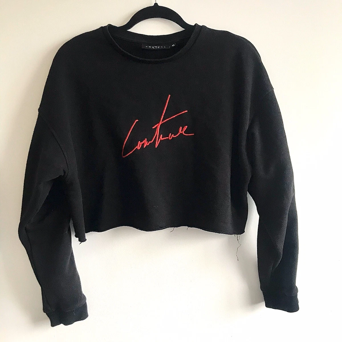 The Couture Club Black Cropped Sweatshirt Long Sleeve