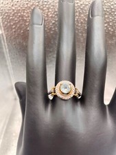 Vintage Sterling Round Cut Blue Topaz Ring