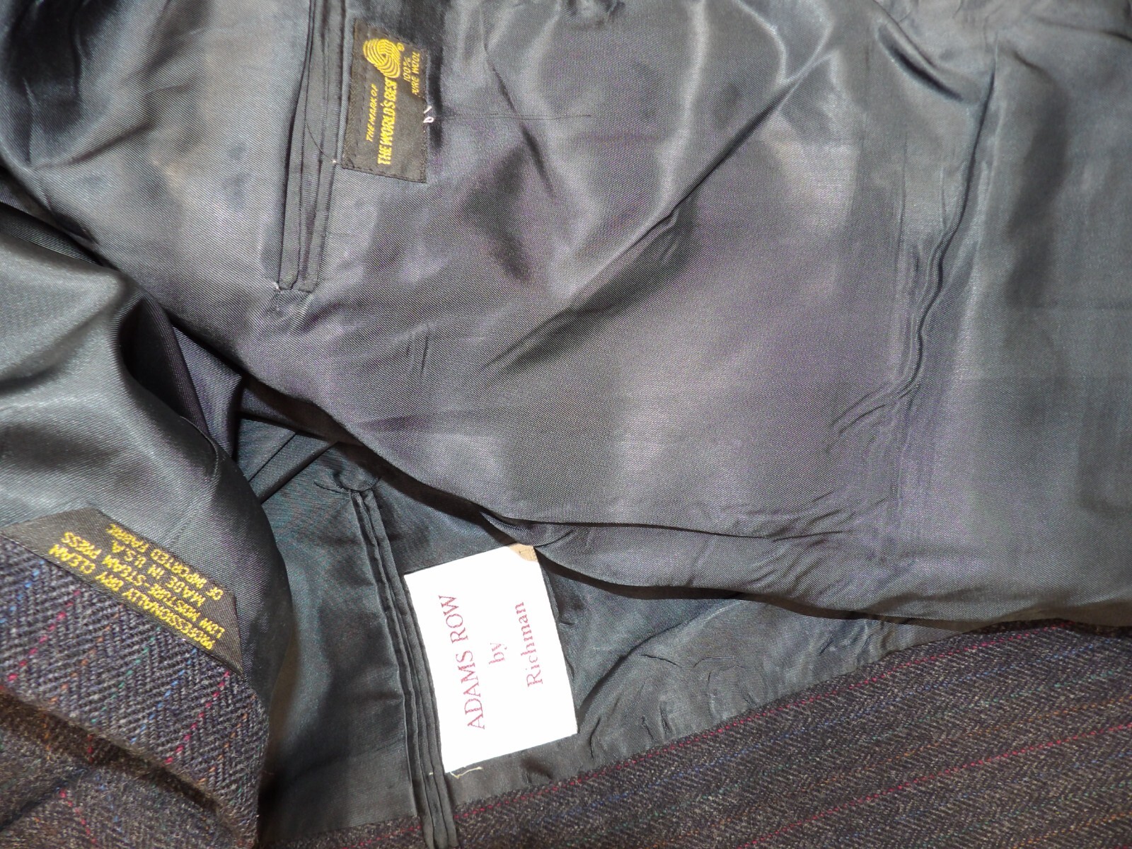 Blazer uomo cappotto sportivo giacca Adams fila 40r blu H.B righe 100% lana S#4