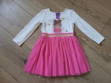 Shrinking Violet Kleid Langarm Gr. 110 Weiß Pink Tüll Mädchen Chic Wow