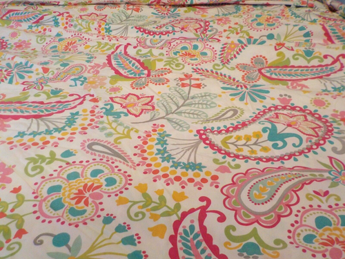 Pottery Barn Teen "Swirly Paisley" Twin Duvet Cover Flowers Pink/Green/blue/ - Picture 5 of 16
