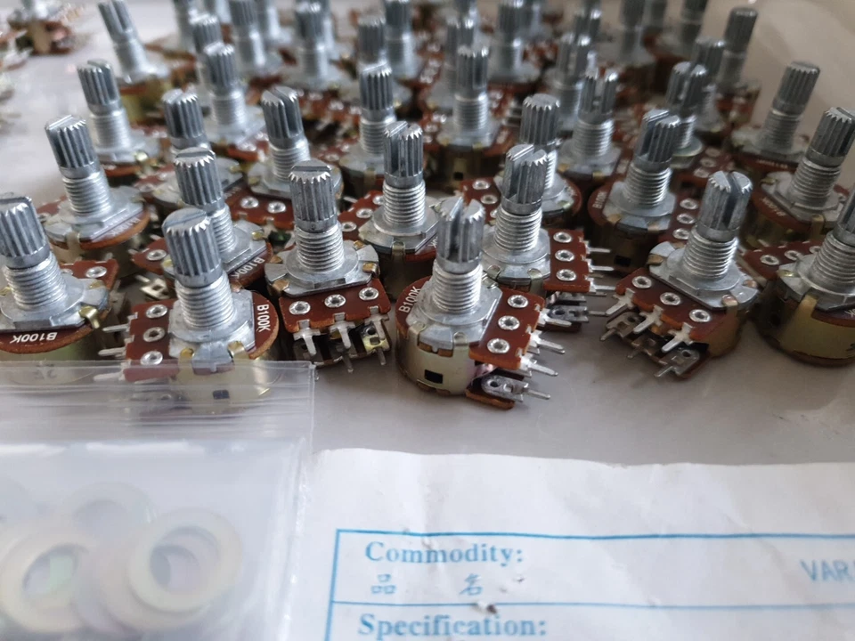 Joblot 100 x Alpha A10K, B100K Ohm Dual Gang Potentiometer PCB-Mount 16mm. - Image 3 of 4