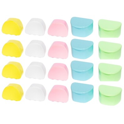 20 Pack Denture Case for Retainer, Teeth Dental Guard Container Holder Bath