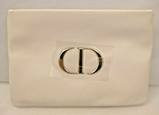 CHRISTIAN DIOR POCHETTE POUCH CLUTCH BORSETTA TROUSSE BIANCO PANNA CD ORO GOLD