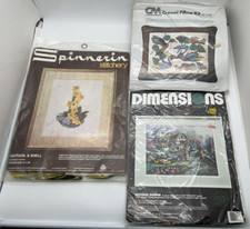 Vintage Cross Stitch Crewel Lot - Spinnerin, Dimensions, Columbia-Minerva