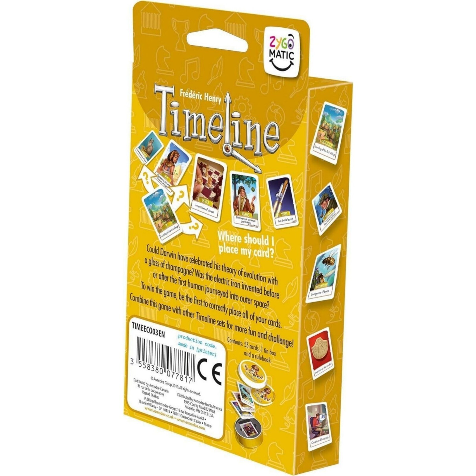 Timeline Classic Card Game Fun Educational Trivia Game Ages 8+ 26