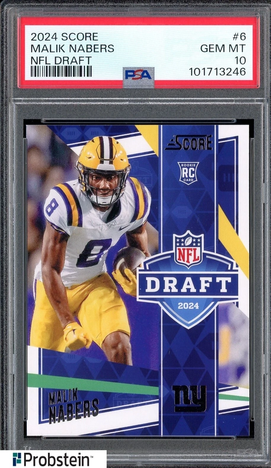 Malik Nabers Panini Score NFL Draft #6 Base