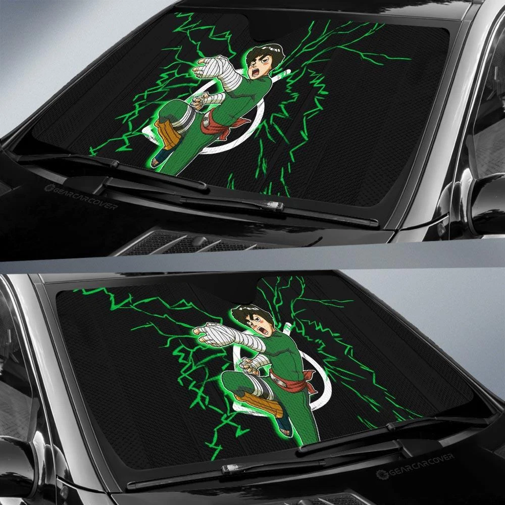 Black Rock Lee Car Sunshade Custom Anime