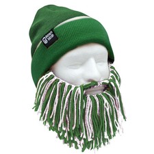 Beard Head New York Jets Green White Knit Football Bearded Mask  Hat